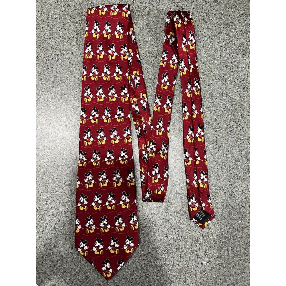 Disney Mickey Mouse Unlimited Silk Necktie Red Classic